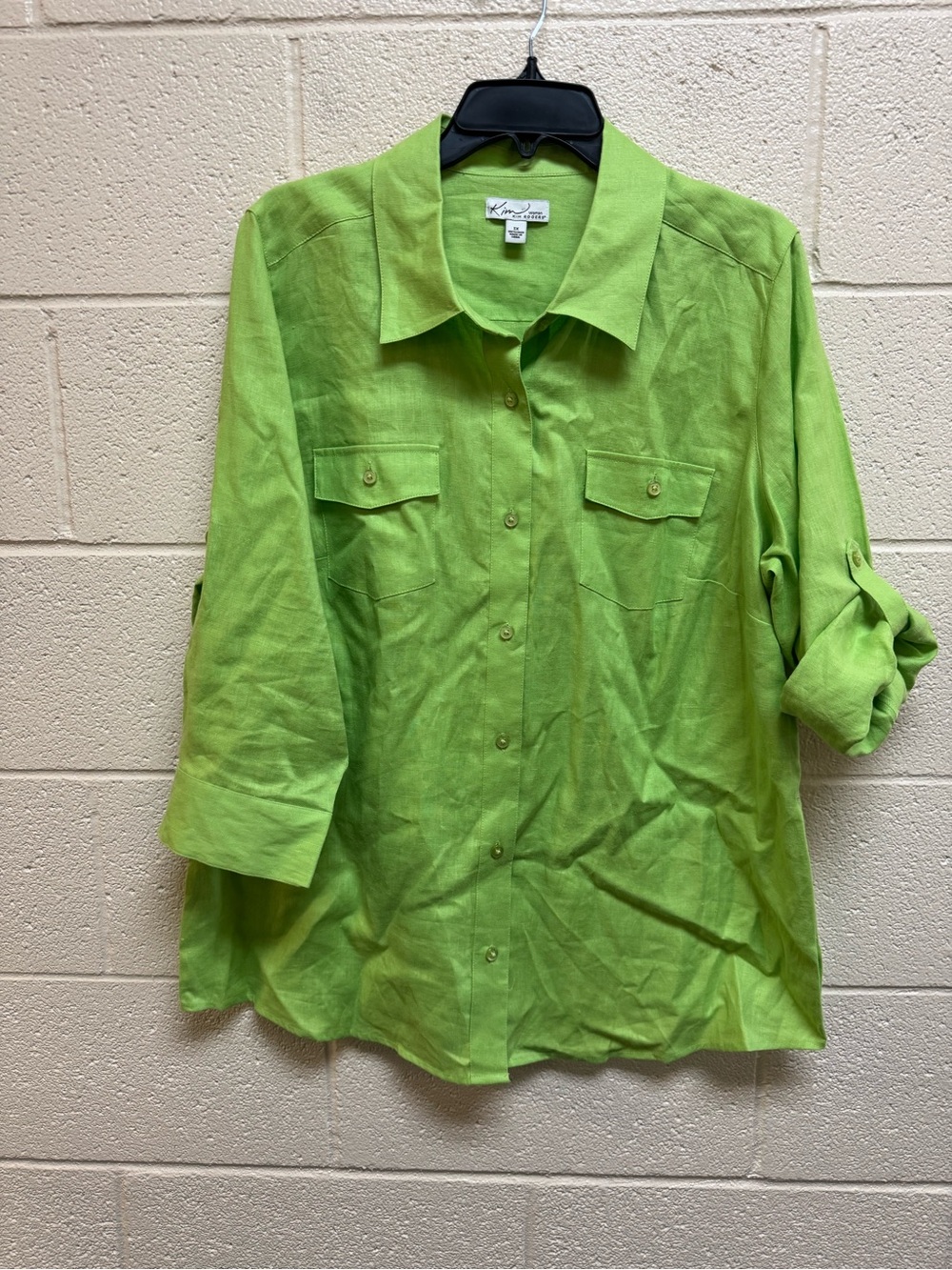 Kim Rogers Lime Green Button-Down Shirt